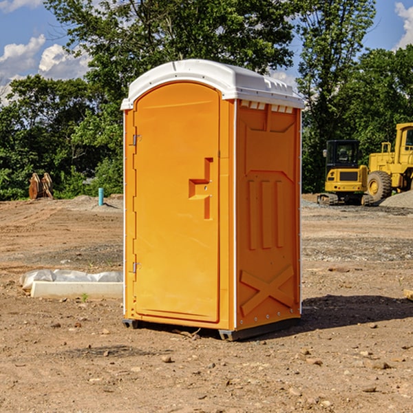 how often are the porta potties cleaned and serviced during a rental period in Russell WI